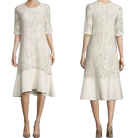 See by Chloe Ivory Crochet Lace Ruffle Sheath Dress Formal White Womens Size M - Picture 1 of 14